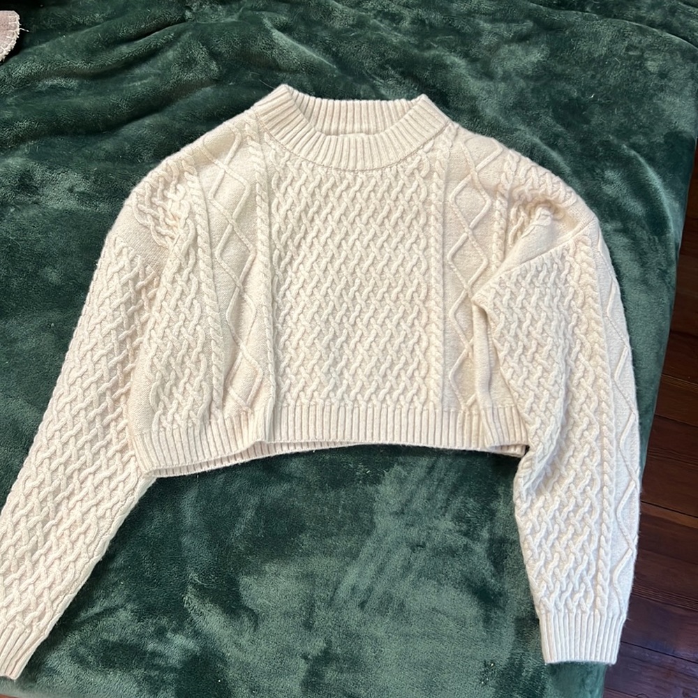 H&M cable knit cropped sweater
